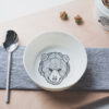 Bear flat bowl Black Lines Porcelain collection by Antikapratika in Berlin Handmade